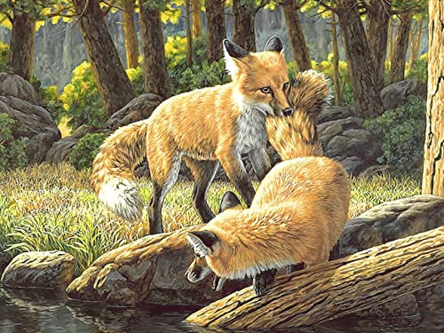 YJPZZG Holzpuzzles für Erwachsene 520 Teile Fuchs Landschaftspuzzle FüR Erwachsene Holzpuzzle 3D-Puzzle Moderne Wohndekorationen Fertige Größe 52×38cm