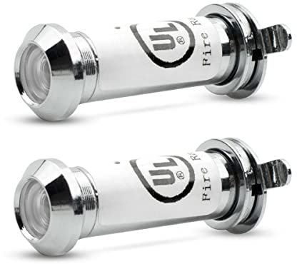 Bwintech 2 Stück UL-gelisteter feuerfester Türspion, massives Messing 180 Grad, 12 mm Durchmesser, 35–60 mm Länge, poliertes Chrom-Finish, mit Viewer-Abdeckung