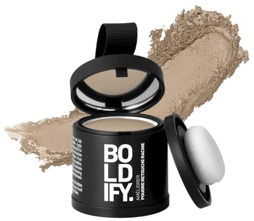 BOLDIFY Ansatzpuder ﻿Großpackung - Haar Concealer zur Haarverdichtung für Frauen und Männer, Grauabdeckung für 24h, wasserfestes Haar Make-up zum Ansatz kaschieren (Hellblond)