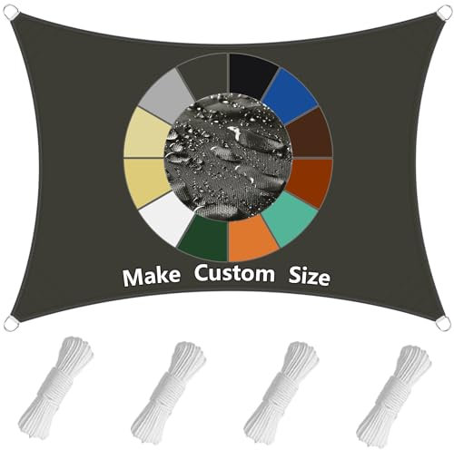 Sichtschutz Sonnendach UV Schutz 1x4M, Segeltuch Pergola, wasserabweisend imprägniert, mit Befestigungsseile, für Garten und Balkon, Sand - Dunkelgrau