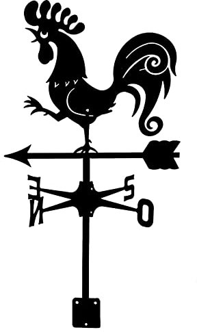 Veleta de Metal, Veleta de Gallo, indicador de dirección del Viento, Veleta Retro Duradera, Escena de Granja, Herramienta de medición de estaca de jardín