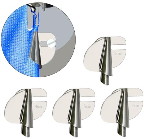 FLYAMAPIRIT Näh Rollsaumfuß Set [3 mm–10 mm] Edelstahl Rollsaum Nähfüße, gebogener Ringsaum Druckfußsatz für Nähmaschine, Nähsäumfüße (4Stück – 3/4/5/6mm)