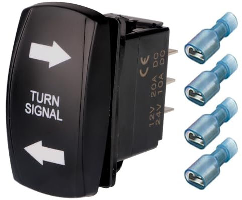 Gebildet Interrupteur de clignotant bleu 4 broches ON OFF ON interrupteur à bascule gravé au laser SPDT interrupteurs à bascule 12 V 20 A 24 V 10 A pour voitures, camping-cars, remorques