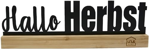 UNUS Herbst-Aufsteller schwarz Holz Metall Hallo Herbst Spruchschild | Sprücheschild