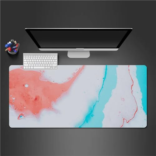 QiHon Mauspad Groß Gaming Rosa Grün Mousepad XXL 800x400x3mm rutschfeste Schreibtischunterlage Gaming Tastatur Matte Abwaschbar für PC Zuhause Büro