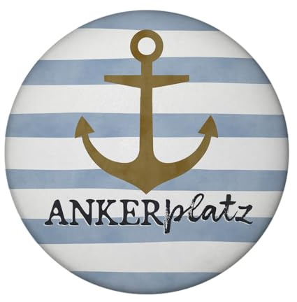 Anker Magnet mit Flaschenöffner rund mit Spruch Ankerplatz Liegeplatz am Meer maritim Lieblingsplatz für Küstenkinder - Zuhause im Norden