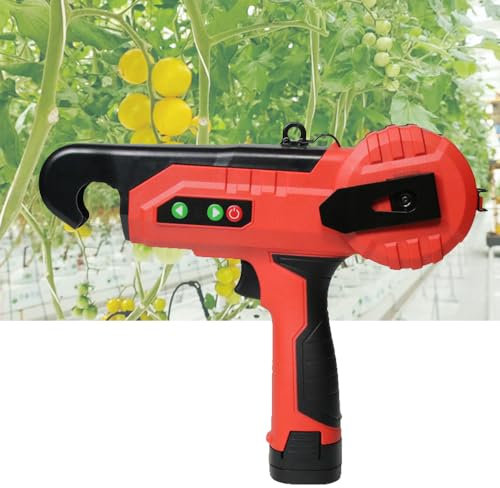 CGCSYZ Legatrice per Piante Elettrica, Legatrice per Piante con Regolazione a 4 velocità e Bobina di Nastro di Carta in PVC, 2 Batterie, Diametro Massimo del Fascio è di 2,5 Cm per UVA, Lamponi, Po(
