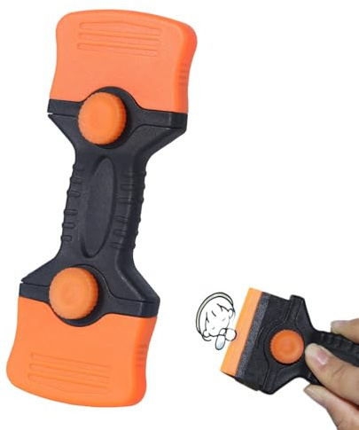 ycezw Rascador de pintura para vidrio, raspador de vidrio para ventanas | Rascador de estufa de doble borde | Herramienta de limpieza multifuncional, herramienta de eliminación de pintura, removedor