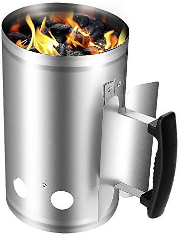 YXUANYZNB BBQ Starter, Charcoal Ignition Barrel,Quick Start Chimney Starter with Safety Nylon Handle, BBQ Grill Charcoal Lighter Fire Starter for Camping, Grilling