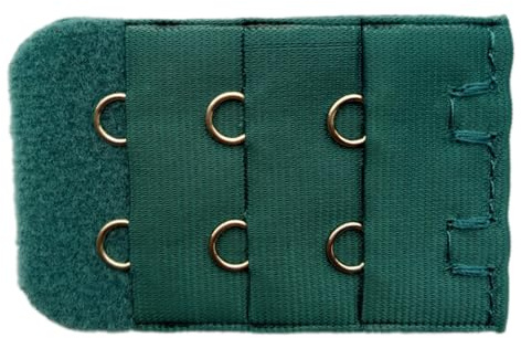 Whakano 12 prolunghe per reggiseno da donna, 3 file, 2 ganci, elastico per biancheria intima, fibbia di prolunga per reggiseno, morbido e confortevole, chiusura di prolunga, verde scuro