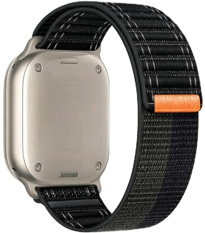Kompatibel med Apple Watch Armband 42mm 41mm 40mm 38mm Ladies, Flätat Nylon klockarmband med kardborreband för iWatch Series 11 10 9 8 7 6 5 4 3 SE 3/2, Sportband i tyg för Iphone Watch Black
