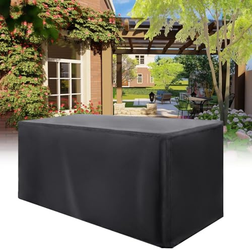 HYFBH Housse Salon de Jardin, 223x103 Rectangulaire Table de Jardin Exterieur Imperméable Protection pour Mobilier, 420D Oxford Tissu Anti-UV Anti-poussière Bâche de Meubles 223x103x80cm/LxlxH