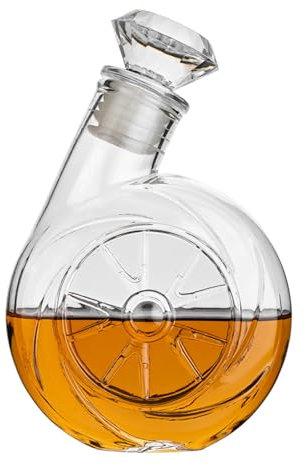 Rocky Green Decantador soplador vintage, botella de vino de vidrio de borosilicato de 500 ml con tapón a prueba de fugas, decoración contemporánea de bar, adecuado para cocina, hogar y fiestas, regalo