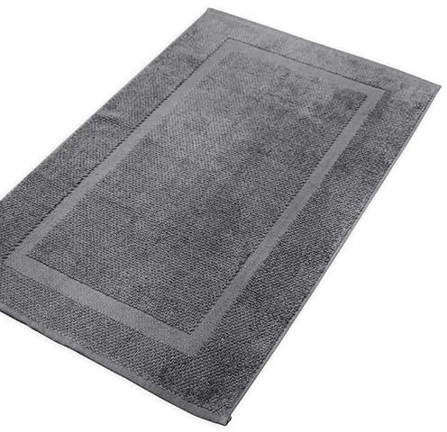 TRAMAS+ Alfombra para baño, 100% Algodón, 50x80 cm, Ultra Absorbente, 870 g, Suave y Lavable, Ideal para Baño - Gris Marengo