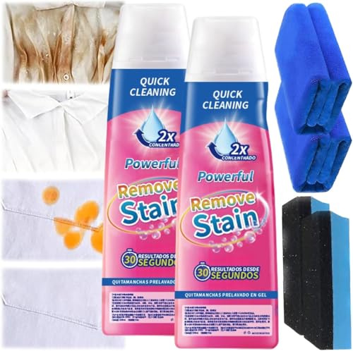Nano Taches Gel de nettoyage rapide, gel nettoyant très résistant, gel nettoyant pour taches de blanchisserie, sans javel - Enzyme active - Machine à laver pour la plupart des vêtements (2)