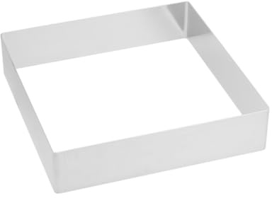 LOLIPPYY Moule à Gâteau Carré En Acier Inoxydable 22 Cm, Anneau Mousse Résistant Haute Température, Ustensile Pâtisserie Réutilisable Pour Desserts Maison