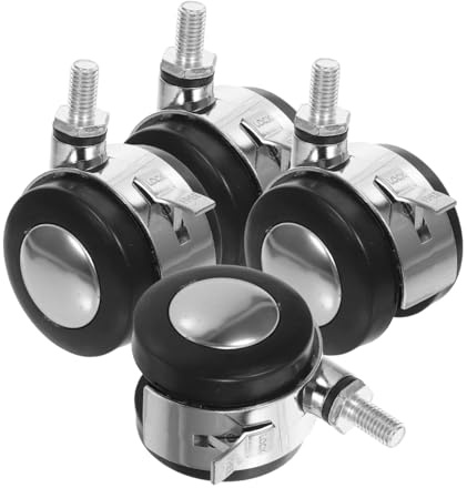 OFFSCH 4pcs Heavy Duty Wheel Cart Replacement Casters Brakes Threaded Stem Swivel Wheels for Office Desk Computer Chairs for Hardwood Flooring