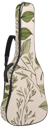 Gitarrentasche in voller Größe, wasserdichte Gitarren-Abdeckung, Tragetasche für akustische klassische E-Gitarren, grünes Kiwi-Obst, nahtloses Muster, Mehrfarbig 02, 42.9x16.9x4.7 in, Lässiger