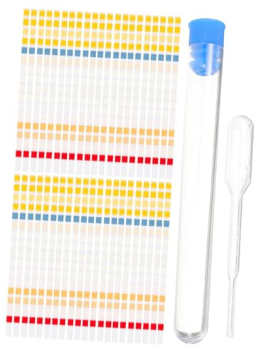 Toyvian 50 piezas Tiras de Prueba de Agua Potable Kit de Tiras con Gotero y Tubo para Análisis Rápido de Medición de Ph Cloro y Contaminantes y Piscinas
