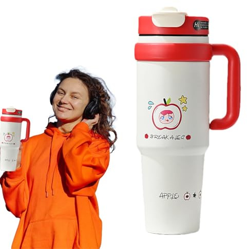 Bouteille d'eau isotherme, étanche de 1 000 ml avec poignée – Bouteilles d'eau isolées – Pour garçons, filles, école, femmes, hommes