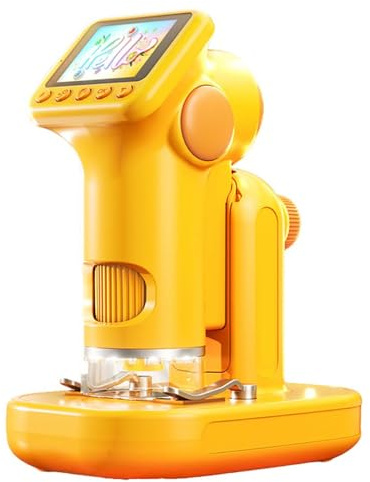 YUEHISY Handheld Digital Kids Microskop, 2 Zoll 1080p 1600x Vergrößerung Tragbares Elektronisches Mikroskop, für Kinder Bildungswissenschaft