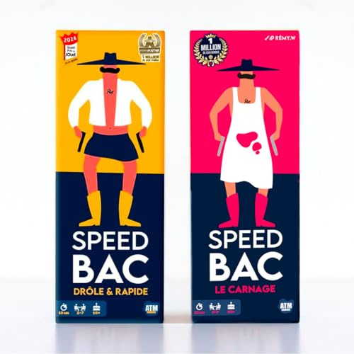 ATM Gaming Lot Speedbac Classique + Speedbac Adultes - Parfait pour Mettre l'ambiance - 2 à 7 Joueurs - Grand Prix du Jouet 2024