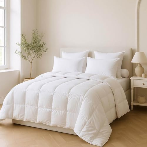 Dunlopillo - Couette Légère Attraction 220x240 cm - Fibre Creuse Siliconée | 180g/m² - Enveloppe Polycoton - Lit 2 Personnes - Piquage Carrés - Finition Biais - Lavable 40°C
