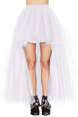 Tyllkjol dam lång puffy tutu kjol tyllkjol 50-talet vintage tutu kjolar danskjol festklänning cosplay underkjol älvor kostym karnevalskostymer karneval kostym maskeraddräkter dam, Vit, M
