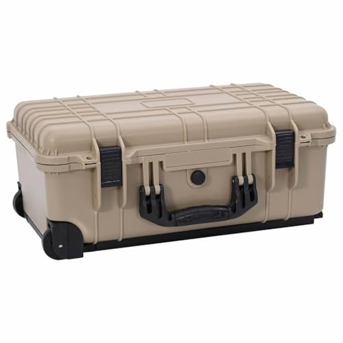 Tomostar Transportkoffer, Hartschale, für den Außenbereich, Schutzhülle, Schutzkoffer für Kamera, Hartschale, Sand, 56 x 35 x 23 cm, Polypropylen und ABS