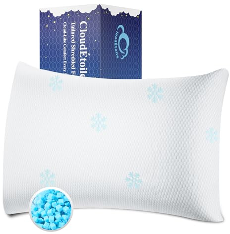 CloudÉtoile Oreiller Ergonomique Cervical 60x40 - Réglable Oreiller à Mémoire de Forme Déchiquetée pour la Nuque, Coussin Memory Foam Confort pour Dormir sur Le Côté et Le Ventre, CertiPUR-EU Certifié