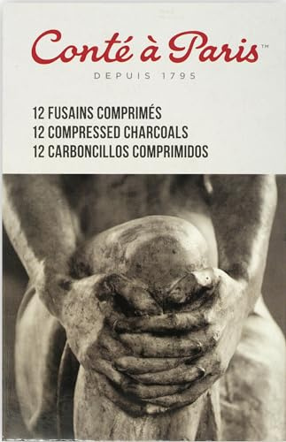 Conté à Paris Compressed Charcoal, Box of 12, Assorted