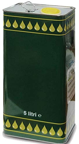 x4 Lattina latta in metallo per olio contenitore 5lt con tappo e maniglia 0801