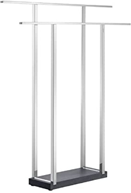 Blomus Menoto - Edelstahl Handtuchständer freistehend mit 2 Handtuchstangen (H 90 cm, B 75 cm, T 16 cm, Edelstahl, 68695)