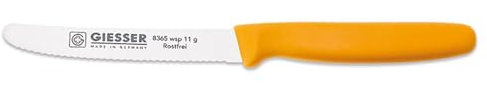 Giesser Giovanni Messer fabbrica universale coltelli con lama ondulata, Giallo, 11 cm, 10121724 C00000210