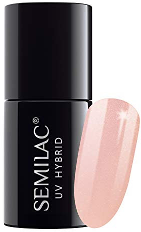 SEMILAC Gel Nail Polish 054 Pale Peach Glow - Full Coverage Gel Polish - Soak Off Easy To Use LED/UV Nail Lamp - Long Lasting Manicure and Pedicure up to 3 weeks
