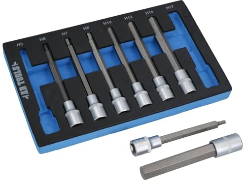 1/2-Antrieb Sechskantschlüssel Key Sockets Extra Lang 140 mm 5 mm - 17 mm 8-PC