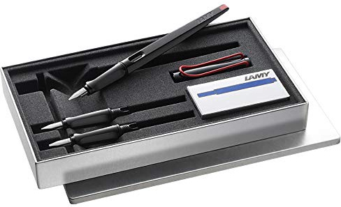 LAMY Joy Calligraphy Set in Black with Blue Ink Cartridges