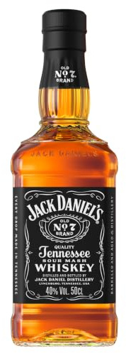 Jack Daniel's Old No. 7 Tennessee Whiskey 0,5 l - 40% Vol. | Handliche 500-ml-Flasche; Karamell & Vanille; ideal als kleines Geschenk oder für den täglichen Genuss
