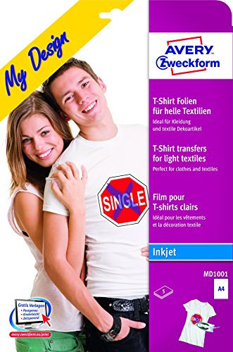 Inkjet Transferfolie A4 5BL ZWECKFORM MD1001 f.helle Text.