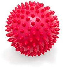 Weicher Massageball mit Noppen | Noppenball | Igelball | Arthro Sensorik Ball | Nicht aufgepumpt! | Härte kann selbst variiert werden | Durchmesser 10 cm | rot