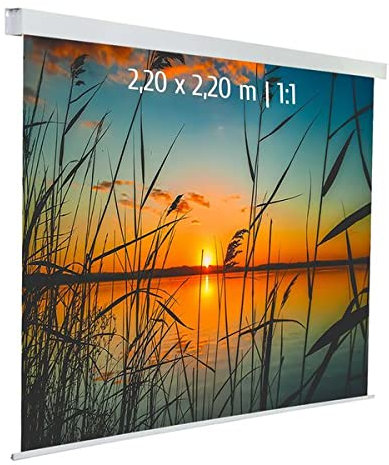 Ecran de Projection motorisé 2,20 x 2,20m - Format 1:1 - Toile Blanche