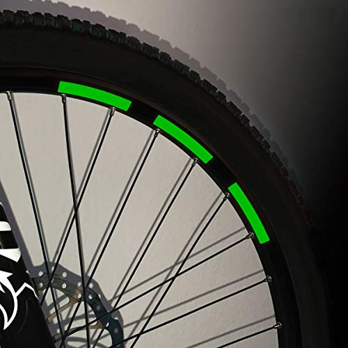 Motoking Fahrrad-Reflektorenaufkleber - 22 Aufkleber im Set - Breite: 10 mm - reflektierende Felgenaufkleber für Mountainbike-, Fahrradfelgen & mehr