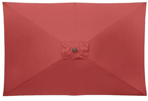 BrylaneHome 61/2' X 10' Oversized Rectangular Umbrella - Geranium