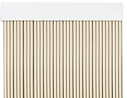 MercuryTextil P69 Türvorhang PVC 210 x 90 cm beige + brauner Draht