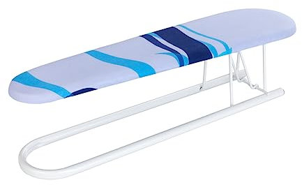 WENKO Planchamangas - Tabla para planchar mangas con funda decorativa, Metal, 52 x 14 x 12 cm, Blanco