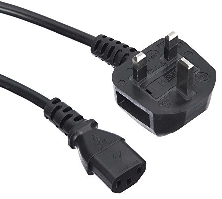 Computer Spares 2m UK Kettle Lead Computer Power Lead 3 Pin 240V Plug to IEC Connector C13 6A