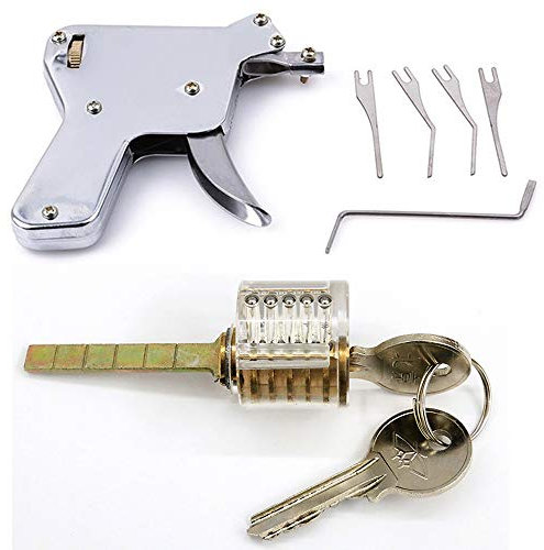 Loboo Idea Dietrichpistole mit Zylinderschloss Schlosserwerkzeug Türschlossöffner (UP)