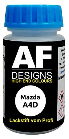 Alex Flittner Designs Pennarello per ritocchi compatibile con Mazda A4D Arctic White smalto ad asciugatura rapida vernice per ritocchi vernice per auto