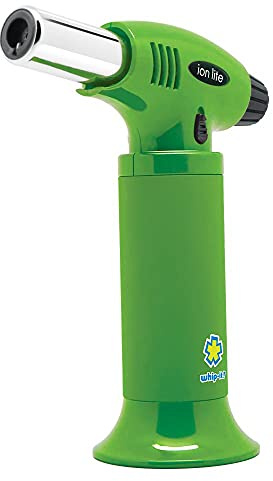 Whip-It! Ion Lite Torch, All Green. Butane Torch Lighter, Refillable Cooking Torch with Adjustable Flame, Safety Lock for Soldering, Kitchen, Welding