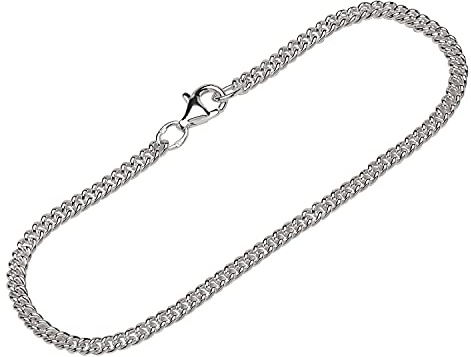 NKlaus elegante Panzerkette rund 925 Silber 2,8mm breite Halskette Silberkette